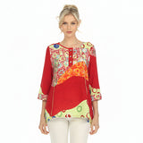 Mixed-Print Tunic in Red/Multi - 3884 - Size XL Only!