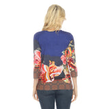 Citron Crane Print Tee in Brilliant Blue - TFBB