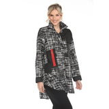 Abstract Grid Print Jacket - 3907