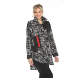 Abstract Grid Print Jacket - 3907