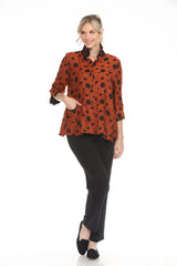 Polka-Dot Crinkle Button-Front Shirt - 3920-RST