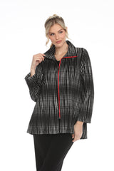 Grid Stripe Zip-Front Jacket - 3925