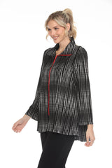 Grid Stripe Zip-Front Jacket - 3925