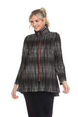 Grid Stripe Zip-Front Jacket - 3925