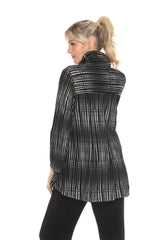 Textured Stripe Soft Knit Zip Jacket - 3925