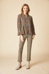 Viscose Rayon Crepe Garden Flounce Shirt - 39620