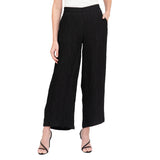 Pull-On Wide-Leg Crinkle Pant in Black - 1223-BLK