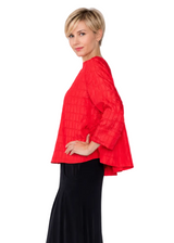 Textured Square Jacquard Swing Jacket in Red - C1170J-RD