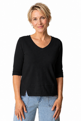 Soft Textured Cotton V-Neck Tee - 27515 - Size XXL Only!