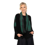 Plaid Trim Pocket Top W/ Matching Scarf - 6413T