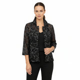 Sheer Textured Lace & Sequin Jacket - 2480-BLK