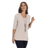 Cotton Waffle Top in Soy Latte - C691-SL