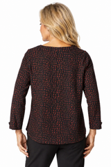 Textured Mosaic Top in Wine - 21748