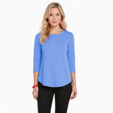 "Zofi" Soft Knit Tunic Top in Cornflower - ZOFI-CRN