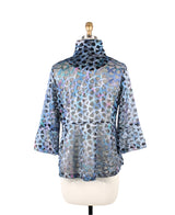 Holographic & Sequin Short Jacket in Blue - 400-BLU