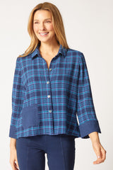 Mixed Pocket Shirt - 40290 in Navy - Back View