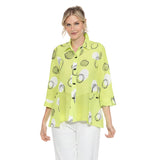 Fresh Abstract Circle Print Shirt in Lime - 4039