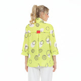 Fresh Abstract Circle Print Shirt in Lime - 4039