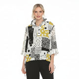 Abstract Patchwork Print Tunic Blouse - 4057