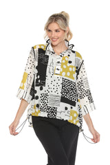 Abstract Patchwork Print Tunic Blouse - 4057