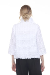 Crinkle Texture Zip-Front Jacket - 4062