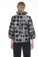 Polka-Dot Newsprint Zip Jacket - 4070