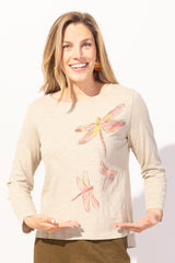 Peruvian Cotton Mosaic Dragonfly Boxy Tee - 40725
