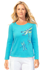 Peruvian Cotton Mosaic Dragonfly Boxy Tee - 40725