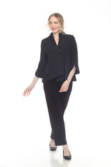 Textured Asymmetric Jacket in Black - 4093-BLK