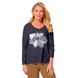 Destination Flower Easy V-Neck Cotton Tee - 40940