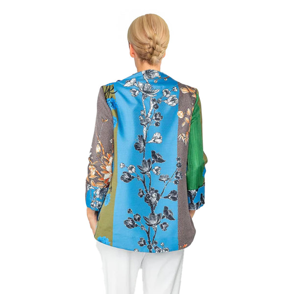 IC Collection Mixed-Media Jacket with Detachable Blue Flower - 6160J-BLU