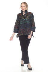 Brushstroke Jacket, Multi-Color Statement Piece - 4114