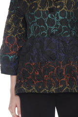 Brushstroke Jacket, Multi-Color Statement Piece - 4114