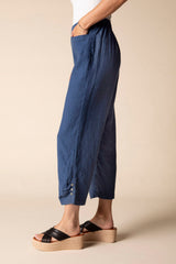 Summer Breeze Button Trim Capri - 41576