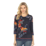 Citron "Good Luck" Fish Print Tee in Blue - TGLF