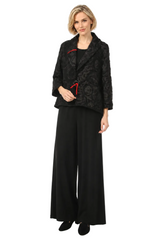 Just In! Dressy Jacquard High-Low Jacket in Black- 4207