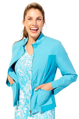 Sun Washed Zip Front Cotton Jacket in Maui - 42641-MAUI