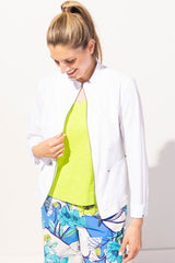 Sun Washed Zip Front Jacket in White - 42641-WHT