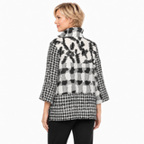 Mixed Media Abstract Print Blouse - 4004