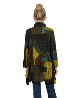 Just In! Abstract Print Textured Tunic in Kiwi Multi - 4296-KW