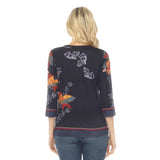 Citron "Good Luck" Fish Print Tee in Blue - TGLF