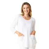 Textured Cotton Pocket Tunic - 16318-WHT