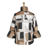 Geometric Colorblock Quilted Jacket - 4940-BRN - Size M Only!