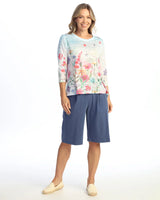 "Chorus" Abstract Print Burnout Top - 44-2175