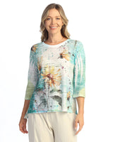 "Sundance" Abstract Print Burnout Top - 44-2180
