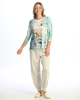 "Sundance" Abstract Print Burnout Top - 44-2180