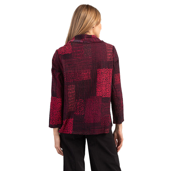 Habitat Crinkle Abstract-Print Top in Cranberry - 44747-CNB - Size XXL Only!
