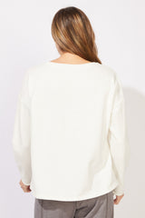 Destination Fleece Heart Pullover — pearl