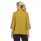 Textured Button-Front Shirt Jacket in Kiwi - 3542-KW