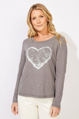 Peruvian Cotton Heart Tee — fuchsia